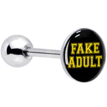 Load image into Gallery viewer, Black Yellow Fake Adult Barbell Tongue Ring by Onyx O
