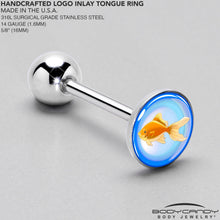 Load image into Gallery viewer, Gold Fish Barbell Tongue Ring by Onyx O
