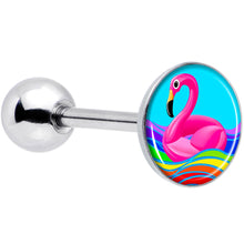 Load image into Gallery viewer, Rainbow Sea Floating Flamingo Barbell Tongue Ring by Onyx O
