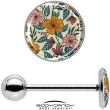 Load image into Gallery viewer, Blossom Creation Wildflower Flowers Barbell Tongue Ring by Onyx O
