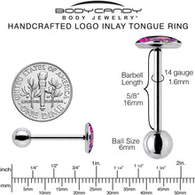 Load image into Gallery viewer, Floral Flowers Skull Barbell Tongue Ring by Onyx O

