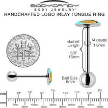 Load image into Gallery viewer, Fortune Cookie Barbell Tongue Ring by Onyx O
