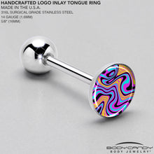 Load image into Gallery viewer, Funky Swirls Barbell Tongue Ring by Onyx O
