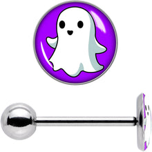 Load image into Gallery viewer, Ghost Barbell Tongue Ring by Onyx O
