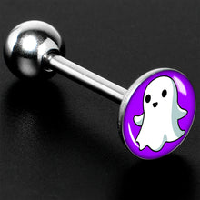 Load image into Gallery viewer, Ghost Barbell Tongue Ring by Onyx O
