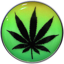 Load image into Gallery viewer, Ganja Leaf Glow in the Dark Logo Stainless Steel Barbell Tongue Ring
