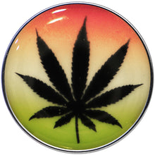 Load image into Gallery viewer, Ganja Leaf Glow in the Dark Logo Stainless Steel Barbell Tongue Ring
