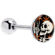 Load image into Gallery viewer, Peace Sign Skeleton Barbell Tongue Ring by Onyx O

