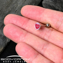 将图片加载到图库查看器，Retro Text Hate You Barbell Tongue Ring by Onyx O

