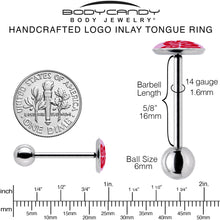 将图片加载到图库查看器，Retro Text Hate You Barbell Tongue Ring by Onyx O
