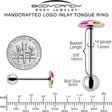 将图片加载到图库查看器，Heart Lock Barbell Tongue Ring by Onyx O
