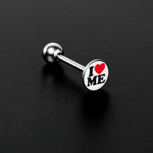 Load image into Gallery viewer, I Love Me Barbell Tongue Ring by Onyx O
