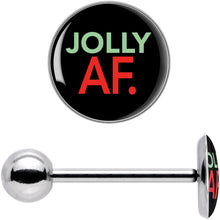 Load image into Gallery viewer, Jolly AF Festive Holiday Barbell Tongue Ring by Onyx O
