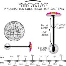 Load image into Gallery viewer, Pink JOMO Barbell Tongue Ring by Onyx O
