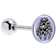 Load image into Gallery viewer, Leaping Leapfrog Spiders Barbell Tongue Ring by Onyx O
