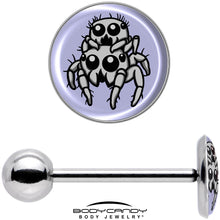 Load image into Gallery viewer, Leaping Leapfrog Spiders Barbell Tongue Ring by Onyx O
