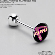 Load image into Gallery viewer, Karmic Boomerang Barbell Tongue Ring by Onyx O
