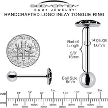 将图片加载到图库查看器，Black and White Kitty Cat Barbell Tongue Ring by Onyx O
