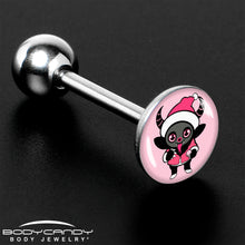 Load image into Gallery viewer, Krampus Cutie Holiday Barbell Tongue Ring by Onyx O
