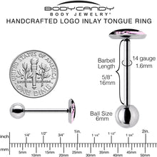 Load image into Gallery viewer, Pink Happy Llama Barbell Tongue Ring by Onyx O
