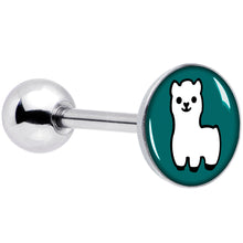 Load image into Gallery viewer, White Llama Barbell Tongue Ring by Onyx O
