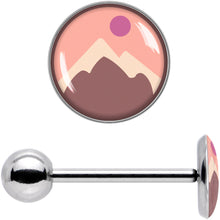 Load image into Gallery viewer, Mountain Sunrise Barbell Tongue Ring by Onyx O
