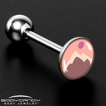Load image into Gallery viewer, Mountain Sunrise Barbell Tongue Ring by Onyx O
