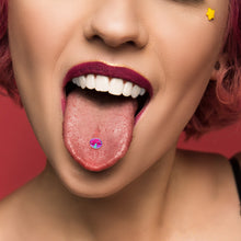 Load image into Gallery viewer, Funky Floral Mushroom Barbell Tongue Ring by Onyx O
