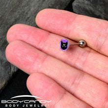 Load image into Gallery viewer, Black Mystic Kitty Cat Barbell Tongue Ring by Onyx O
