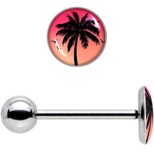 Load image into Gallery viewer, Red Sunset Palm Tree Barbell Tongue Ring by Onyx O
