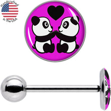 Load image into Gallery viewer, Panda Love Barbell Tongue Ring by Onyx O
