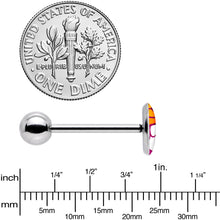 Load image into Gallery viewer, Retro Stripes Peace Sign Fingers Barbell Tongue Ring by Onyx O
