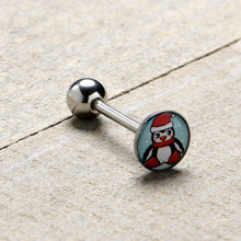 Load image into Gallery viewer, Snowfall Holiday Penguin Barbell Tongue Ring by Onyx O
