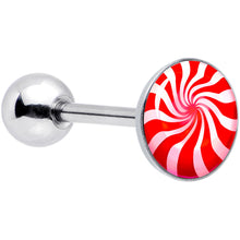 将图片加载到图库查看器，Holiday Peppermint Candy Barbell Tongue Ring
