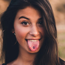 Load image into Gallery viewer, Heart Planet Barbell Tongue Ring by Onyx O
