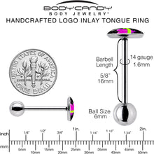 Load image into Gallery viewer, Heart Planet Barbell Tongue Ring by Onyx O
