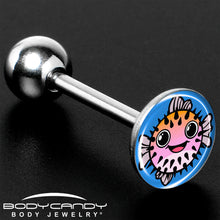 Load image into Gallery viewer, Swimming Pink Pufferfish Barbell Tongue Ring by Onyx O

