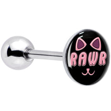 Load image into Gallery viewer, RAWR Kittly Cat Barbell Tongue Ring by Onyx O
