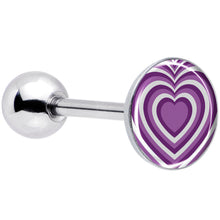 Load image into Gallery viewer, Purple Retro Heart Barbell Tongue Ring by Onyx O
