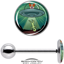 Load image into Gallery viewer, Reverse Alien UFO AbductionBarbell Tongue Ring by Onyx O
