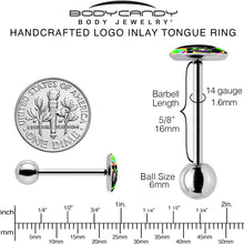 Load image into Gallery viewer, Ultra Bright Melting Skull Barbell Tongue Ring by Onyx O
