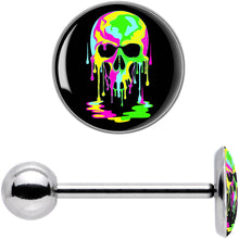 Load image into Gallery viewer, Ultra Bright Melting Skull Barbell Tongue Ring by Onyx O
