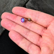 Load image into Gallery viewer, Purple Nautical Sand Dollar Barbell Tongue Ring by Onyx O
