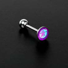Load image into Gallery viewer, Purple Nautical Sand Dollar Barbell Tongue Ring by Onyx O
