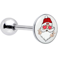 Load image into Gallery viewer, Christmas Peace Love Santa Barbell Tongue Ring by Onyx O
