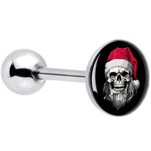 Load image into Gallery viewer, Holiday Skeleton Santa Claus Barbell Tongue Ring by Onyx O
