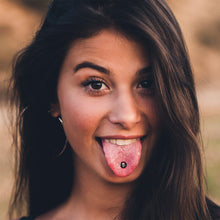 Load image into Gallery viewer, Holiday Skeleton Santa Claus Barbell Tongue Ring by Onyx O
