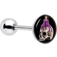 将图片加载到图库查看器，Burning Skull Candle Barbell Tongue Ring by Onyx O
