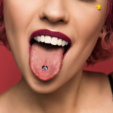 将图片加载到图库查看器，Burning Skull Candle Barbell Tongue Ring by Onyx O
