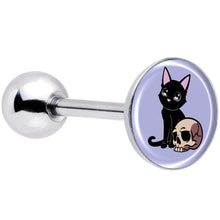 将图片加载到图库查看器，Skull Cat Barbell Tongue Ring by Onyx O
